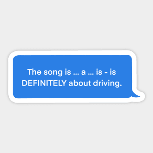 Bang Chan Drive speech bubble (white) Sticker